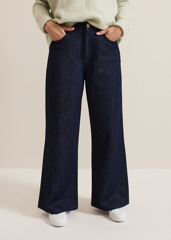 Phase Eight Liana Dark Wash Wide Leg Trousers Dark Wash Canada | DZWTKA-186